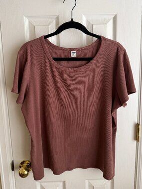 OLD NAVY basic ribbed t-shirt mauve size XL